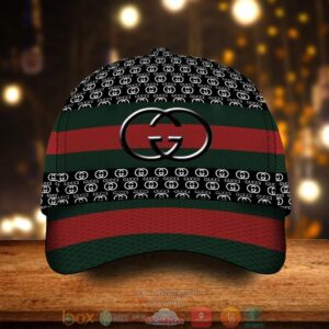 Gucci Brand Logo Black Dark Red Green Cap
