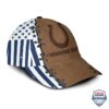 Indianapolis Colts Nfl Logo Leather Texture American Flag Cap