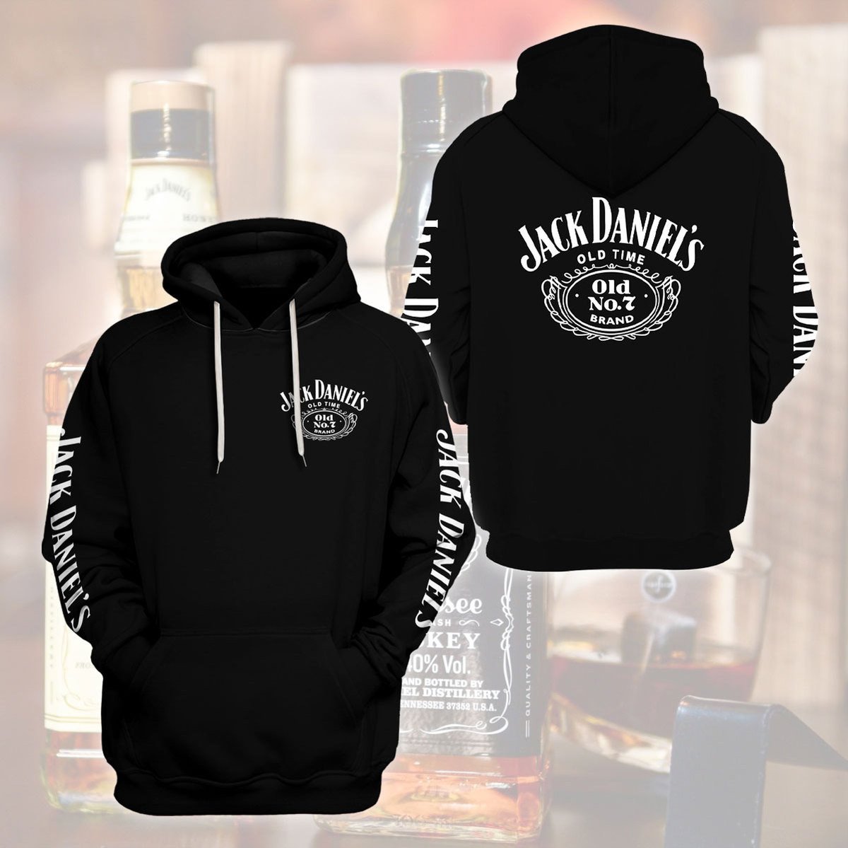 Jack DanielS Old No 7 Tennessee Whiskey Black 3D Shirt Hoodie Jack DanielS Old No 7 Tennessee Whiskey Black 3D Shirt Hoodie