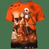 Jack Skelington And Sally Halloween Night 3D Shirt Hoodie