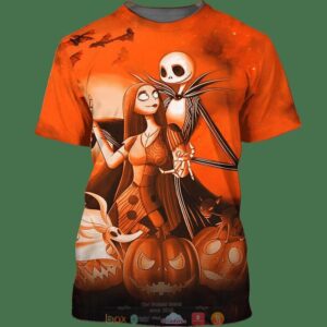 Jack Skelington And Sally Halloween Night 3D Shirt Hoodie