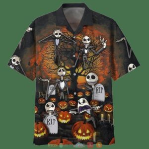 Jack Skelington Halloween Rip Pumpkin 3D Shirt Hoodie