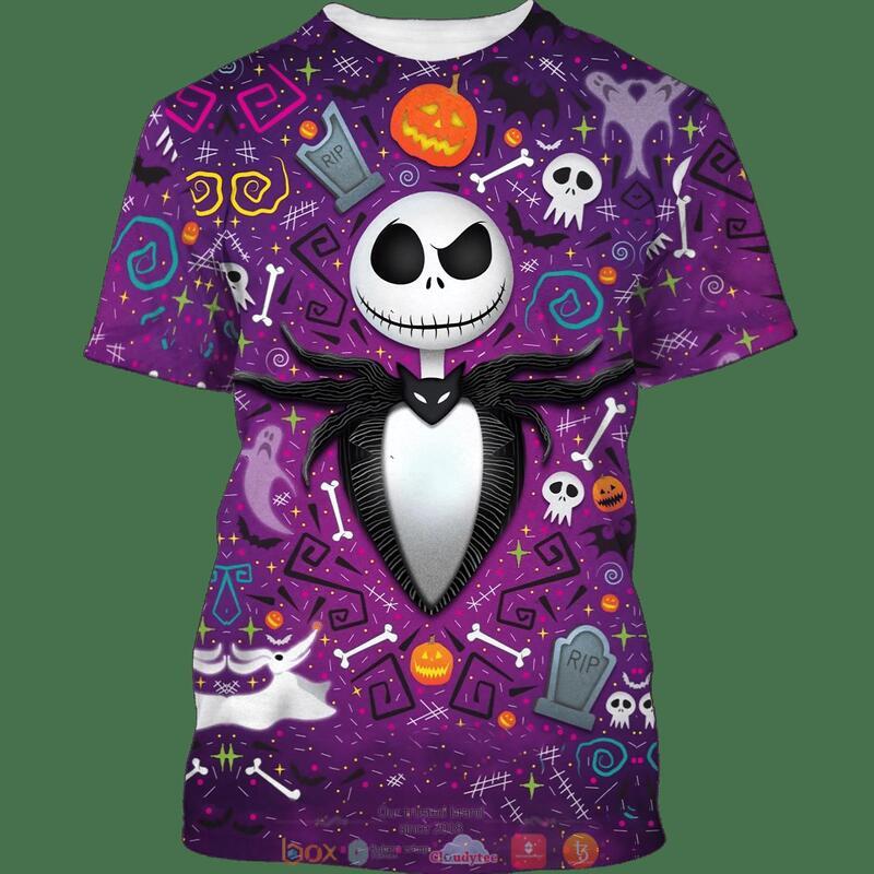 Jack Skellington Halloween Purple 3D Shirt Hoodie Jack Skellington Halloween Purple 3D Shirt Hoodie