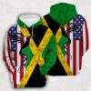 Jamaica Flag And Symbols Dual Citizen Hoodie