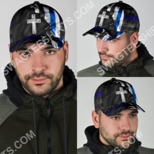 Jesus Cross And Back The Blue All Over Printed Classic Cap
