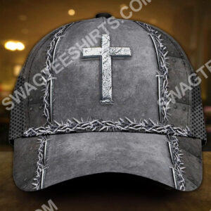 Jesus Is My Savior Silver Metal All Over Printed Classic Cap
