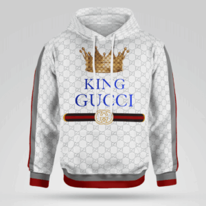 King Gucci White Pattern 3D Hoodie