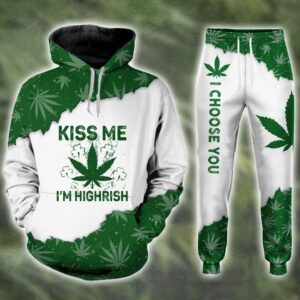 Kiss Me IM Highrish Weed 3D Hoodie And Sweatpants