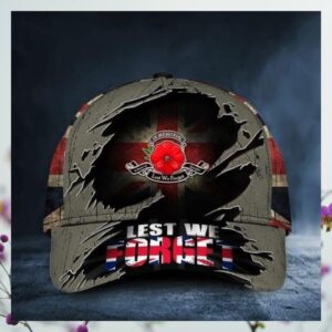 Lest We Forget Uk Poppy Flag Cap Hat