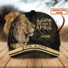 Lion Kings Are Born In April Custom Personalized Name Cap