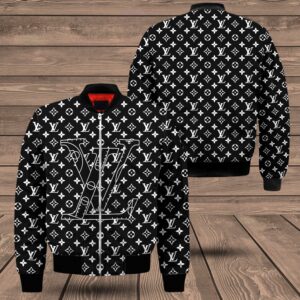Louis Vuitton Black Pattern Hoodie Bomber Jacket