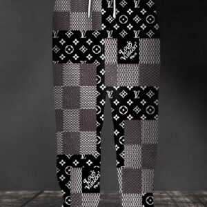 Louis Vuitton Black Pattern Plaid Hoodie Bomber Jacket