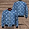 Louis Vuitton Blue Pattern Hoodie Bomber Jacket