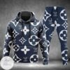 Louis Vuitton Brand Logo Over Printed Hoodie And Pants