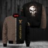 Louis Vuitton Brown Pattern Black Hoodie Bomber Jacket