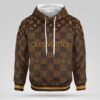 Louis Vuitton Brown Plaid Pattern 3D Hoodie