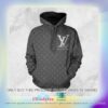 Louis Vuitton Grey Pattern 3D Hoodie
