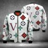 Louis Vuitton White Pattern Hoodie Bomber Jacket