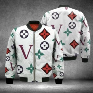 Louis Vuitton White Pattern Hoodie Bomber Jacket