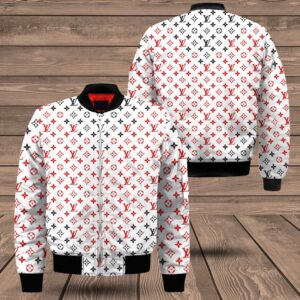 Louis Vuitton White Red Hoodie Bomber Jacket