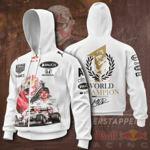 Max Verstappen World Champion Redbull White 3D Shirt Hoodie