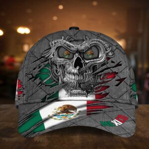Mexico Flag Skull Cap