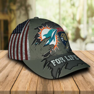 Miami Dolphins Florida Panthers For Life Cap