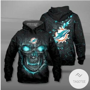 Miami Dolphins Lava Skull Hoodie