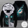 Miami Dolphins Lava Skull Zipper Fleece Hoodie