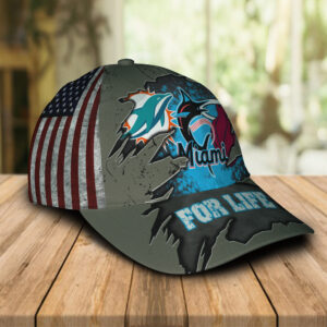 Miami Dolphins Miami Marlins Miami Heat For Life Hat Cap