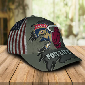 Miami Heat Florida Panthers For Life Cap Hat