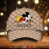 Mickey Mouse Gucci Gc Khaki Pattern Cap