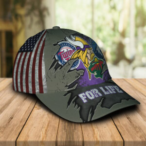 Minnesota Vikings With Twins Timberwolves Wild For Life Hat Cap