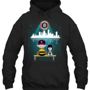 Mlb Detroit Tigers Snoopy And Charlie Brown City Night 2D Shirt Hoodie