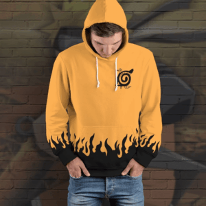 Naruto Orange 3D Hoodie Zip Hoodie