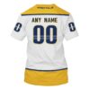 Nashville Predators Personalized White 3D Hoodie Shirt