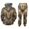 Native Owl 3D Hoodie And Sweatpants Set