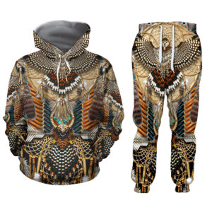 Native Owl 3D Hoodie And Sweatpants Set