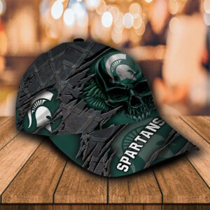 Ncaa Michigan State Spartans Skull Custom Name Cap Hat