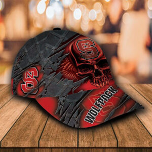 Ncaa Nc State Wolfpack Skull Custom Name Cap Hat