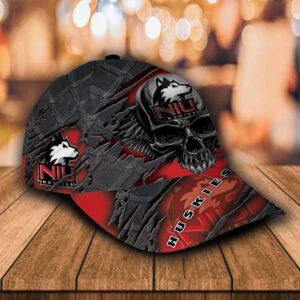 Ncaa Northern Illinois Huskies Skull Custom Name Cap Hat