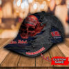 Ncaa Ole Miss Football Rebels Skull Custom Name Cap Hat