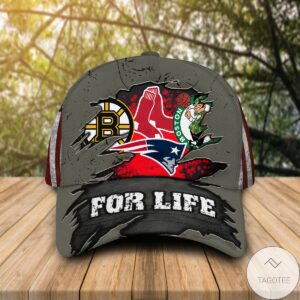 New England Patriots Boston Red Sox For Life Cap
