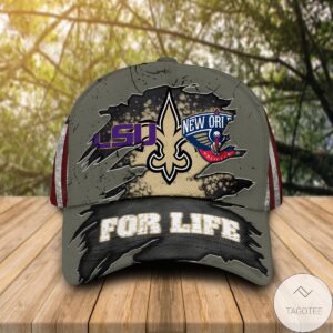 New Orleans Saints New Orleans Pelicans Lsu Tigers For Life Cap