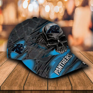 Nfl Carolina Panthers Skull Custom Name Cap Hat