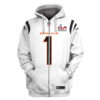Nfl Cincinnati Bengals Chase 1 Super Bowl Lvi White 3D Shirt Hoodie