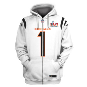 Nfl Cincinnati Bengals Chase 1 Super Bowl Lvi White 3D Shirt Hoodie