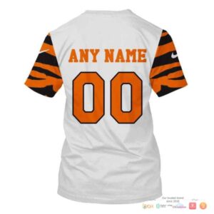 Nfl Cincinnati Bengals White Orange Line Custom 3D Shirt Hoodie