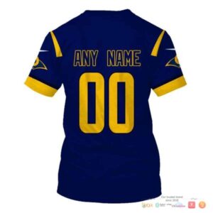 Nfl Los Angeles Rams Blue Yellow Custom 3D Shirt Hoodie