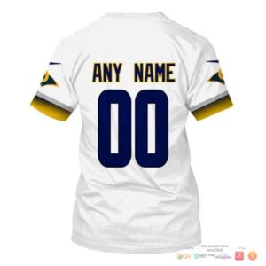 Nfl Los Angeles Rams White Yellow Custom 3D Shirt Hoodie